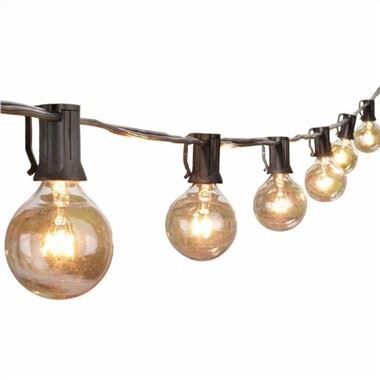 Luces de cadena impermeables para exteriores G40 de 25 pies